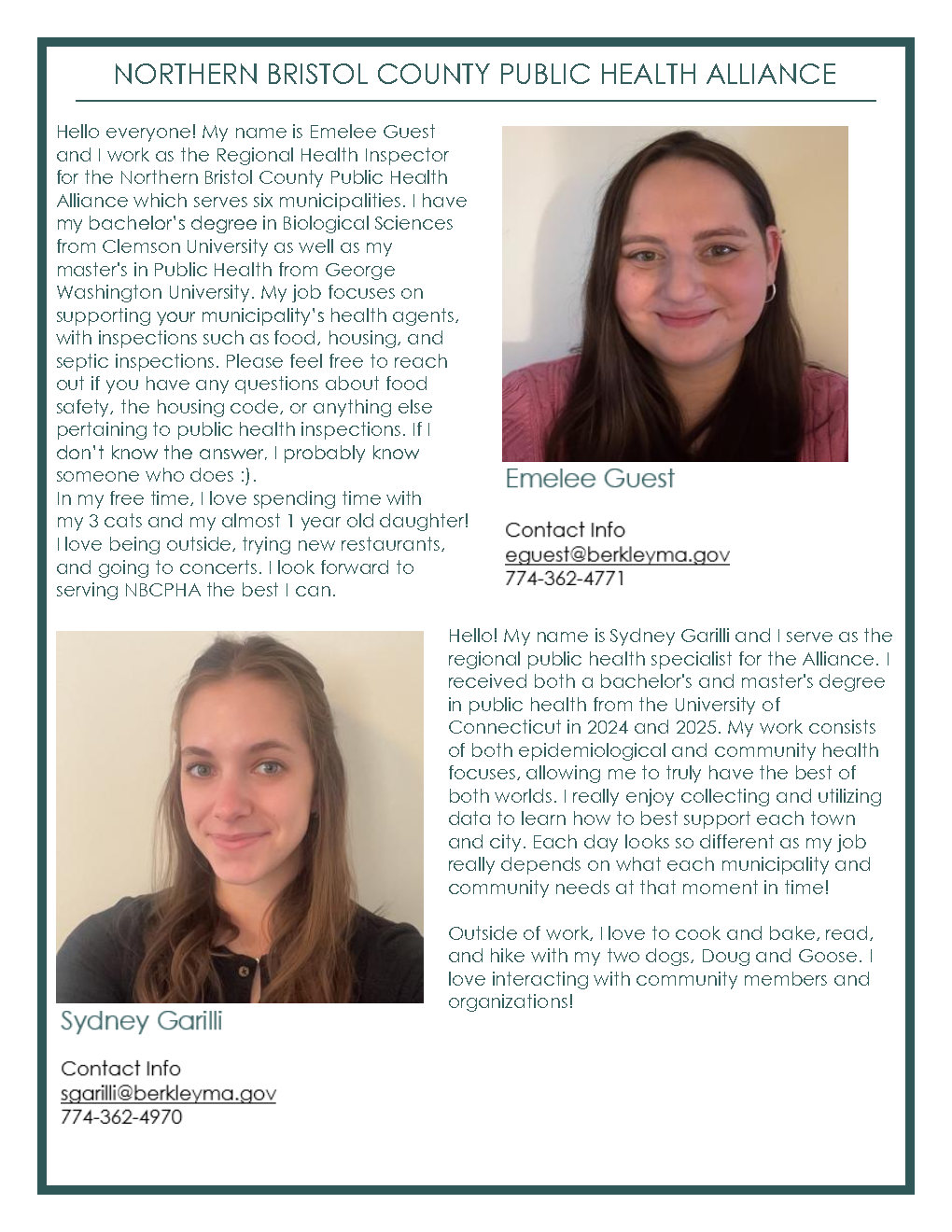 Health Department Staff Bio's_Page1
